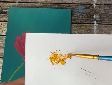 écraser la mine de pastel sec à part